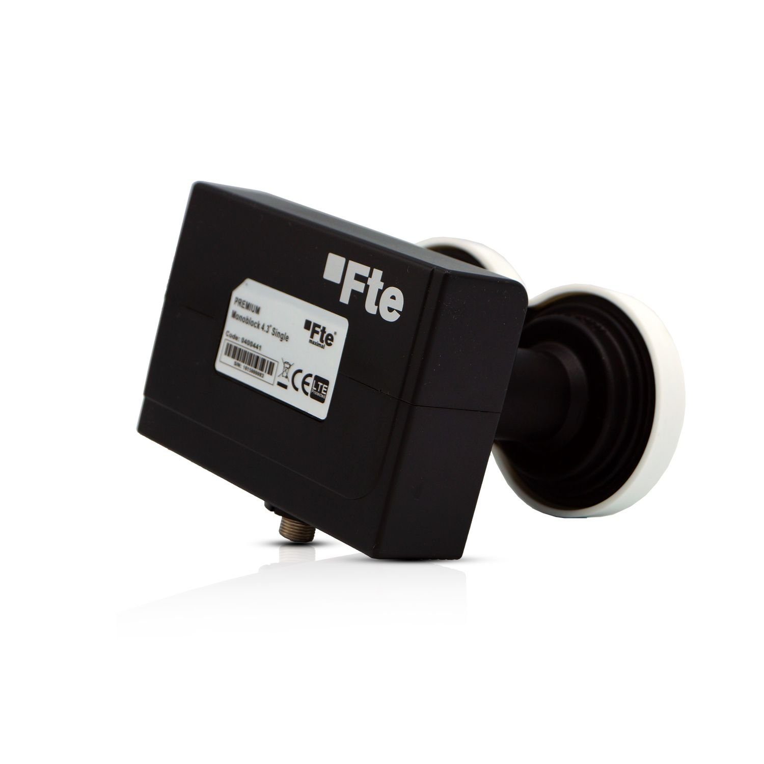 FTE Maximal Premium Monoblock Single LNB 4,3Â° für Zwei-Satelliten-Positionen Universal-Single-LNB (für 1 Teilnehmer)