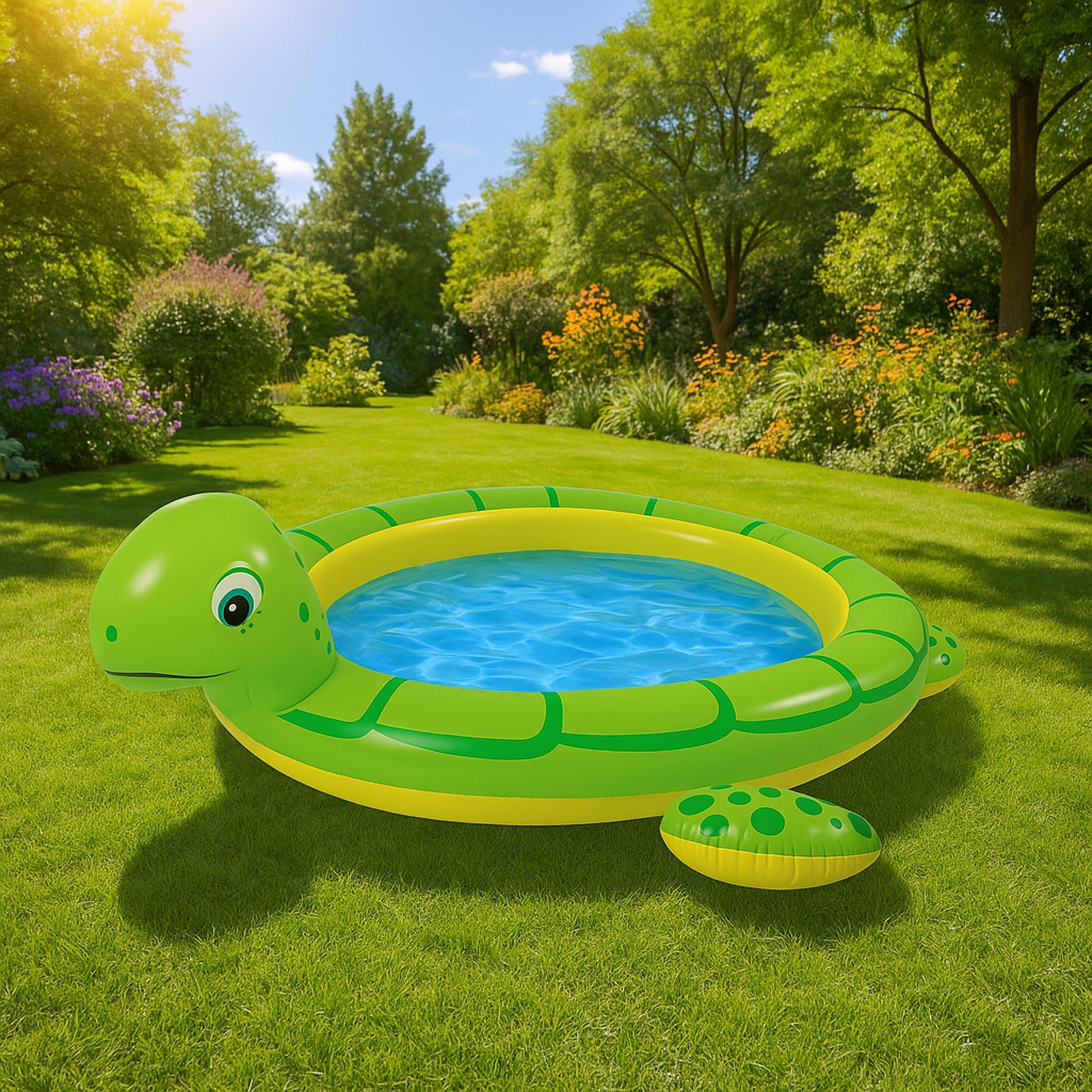 SunClub Planschbecken Kinderpool 175x70 cm, (Einzelpack, 1-tlg., aufblasbares Kinderbecken), Schildkröten Design