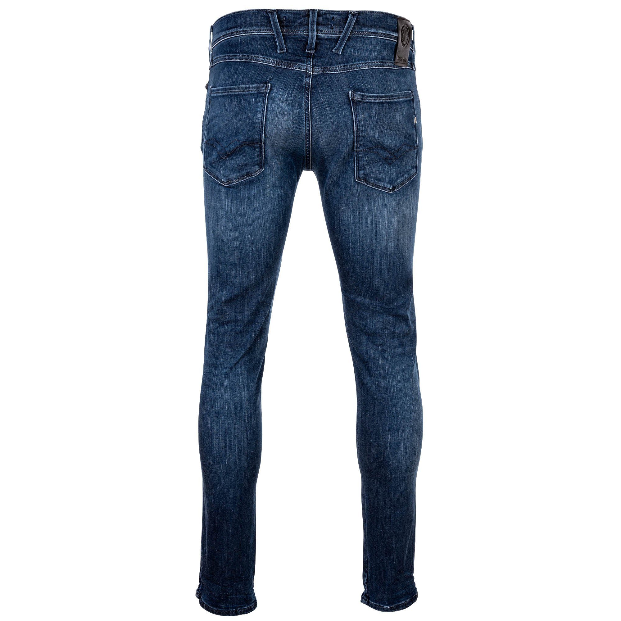 Replay - Stretch Denim ANBASS, Hyperflex Herren Dunkelblau Regular-fit-Jeans Jeans