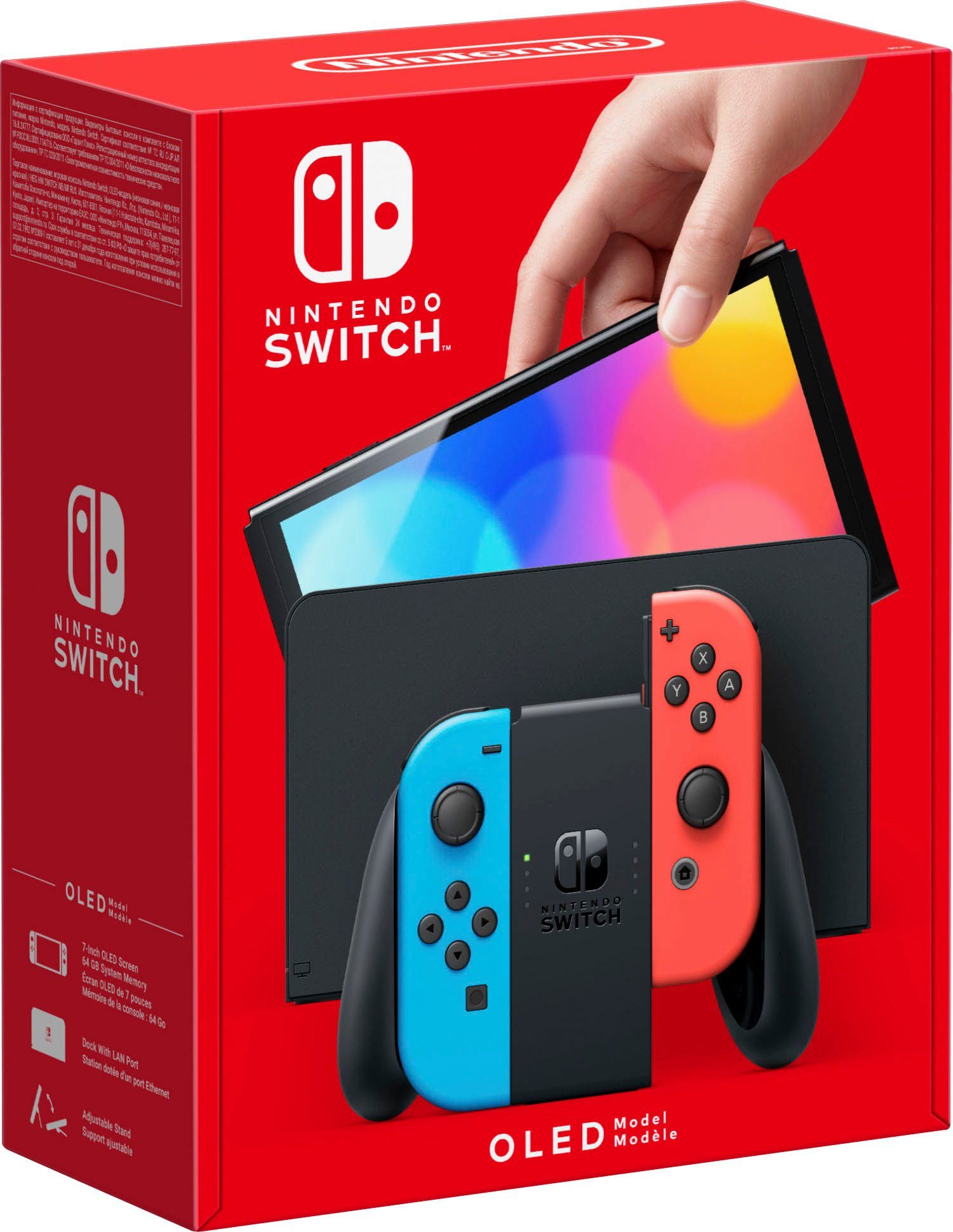 Nintendo Switch OLED - Spielekonsole - neon rot / neon blau