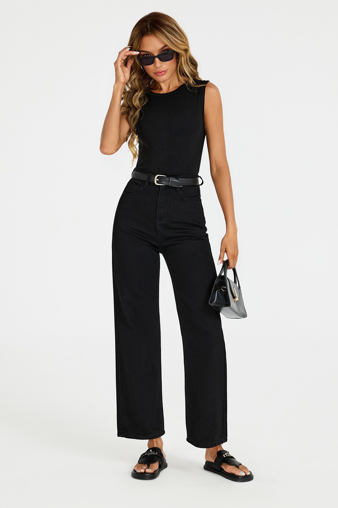 FS Collection Blusentop Damen Blusentop Ärmellos Jersey Rundhals Basic Stretch Schwarz (XS (EU:36 / UK:8) · S (EU:38 / UK:10) · M (EU:40 / UK:12) · L (EU:42 / U – Bild 5 von 5