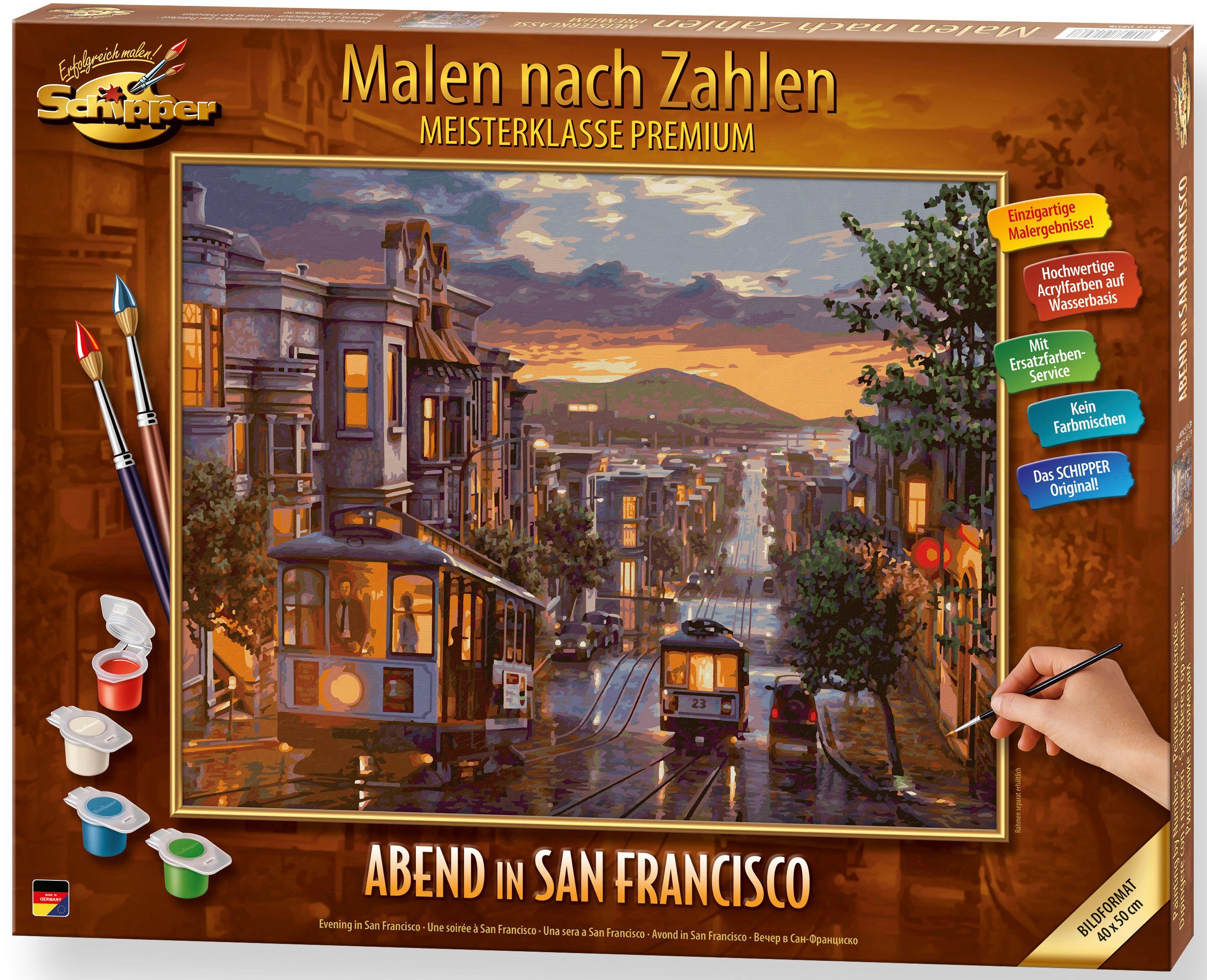 Schipper Malen nach Zahlen Meisterklasse Premium - Abendstimmung in San Francisco, Made in Germany