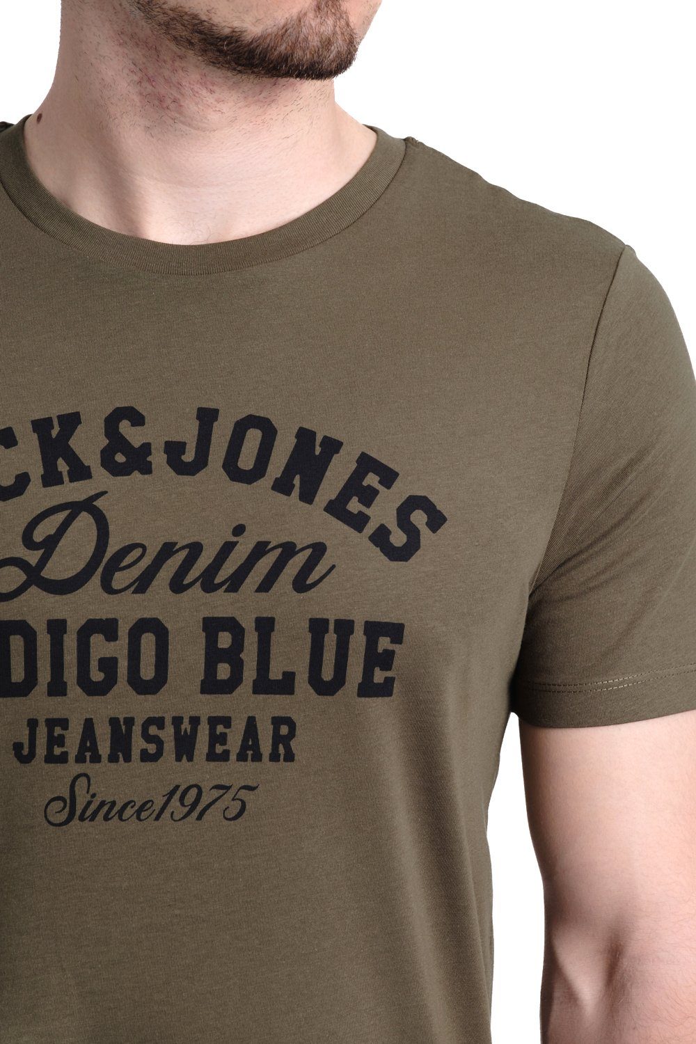 Jack & Print-Shirt OPT12 aus Jones mit Baumwolle Aufdruck T-Shirt