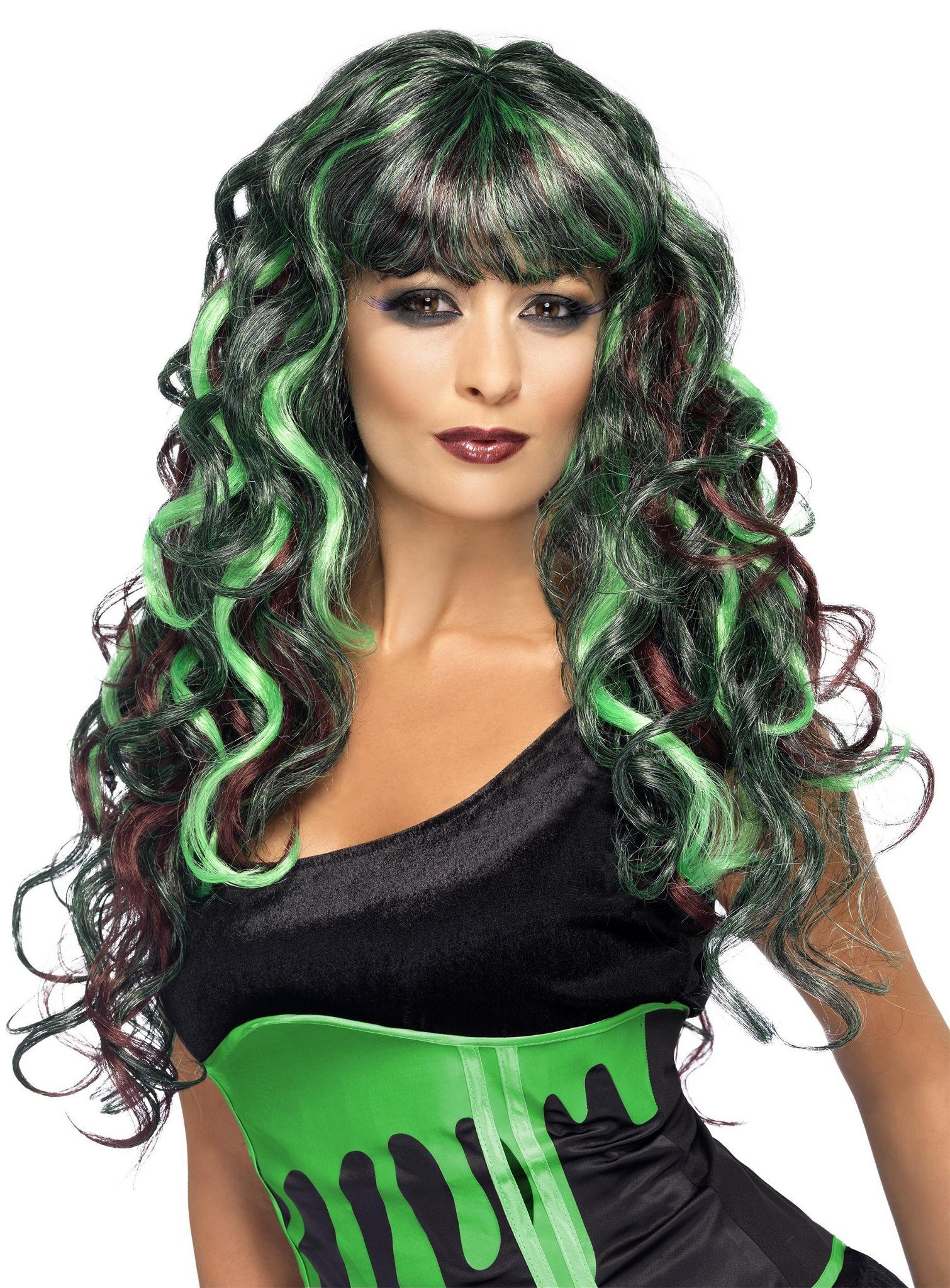 Smiffys Kostüm-Perücke Lockenperücke - Kostüm Perücke für Halloween Fasch, Perfekter Look für den Evil Hair Day!