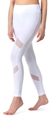 Merry Style Leggings Damen Tights Lange Sporthose MS10-233 (1-tlg) mit Netzstreifen, elastischer Bund