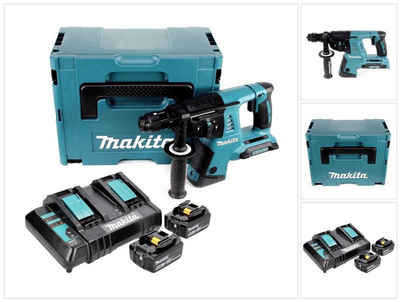 Makita Schlagbohrmaschine DHR CTJ Akku Bohrhammer 36 V (2x 18 V) 3,0 J SDS-plus + 2x Akku 5,0