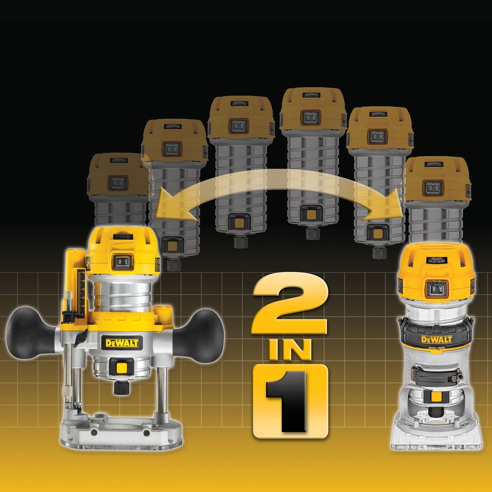 Set Multifunktions-Fräse 900 DeWalt Watt Inkl. (Set), Spannzange, Zubehör, uvm. inkl. 2x - DeWALT Box Parallelanschlag, 2x Absaugvorrichtung, D26204K-QS Mauernutfräse