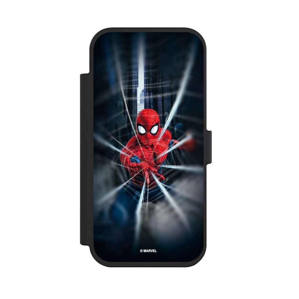 NIVOCASE Handyhülle Marvel Spider-Man Kinofilm Spider-Man Webs In Action, Apple iPhone Air Klapphülle Handyhülle aus Kunst Leder
