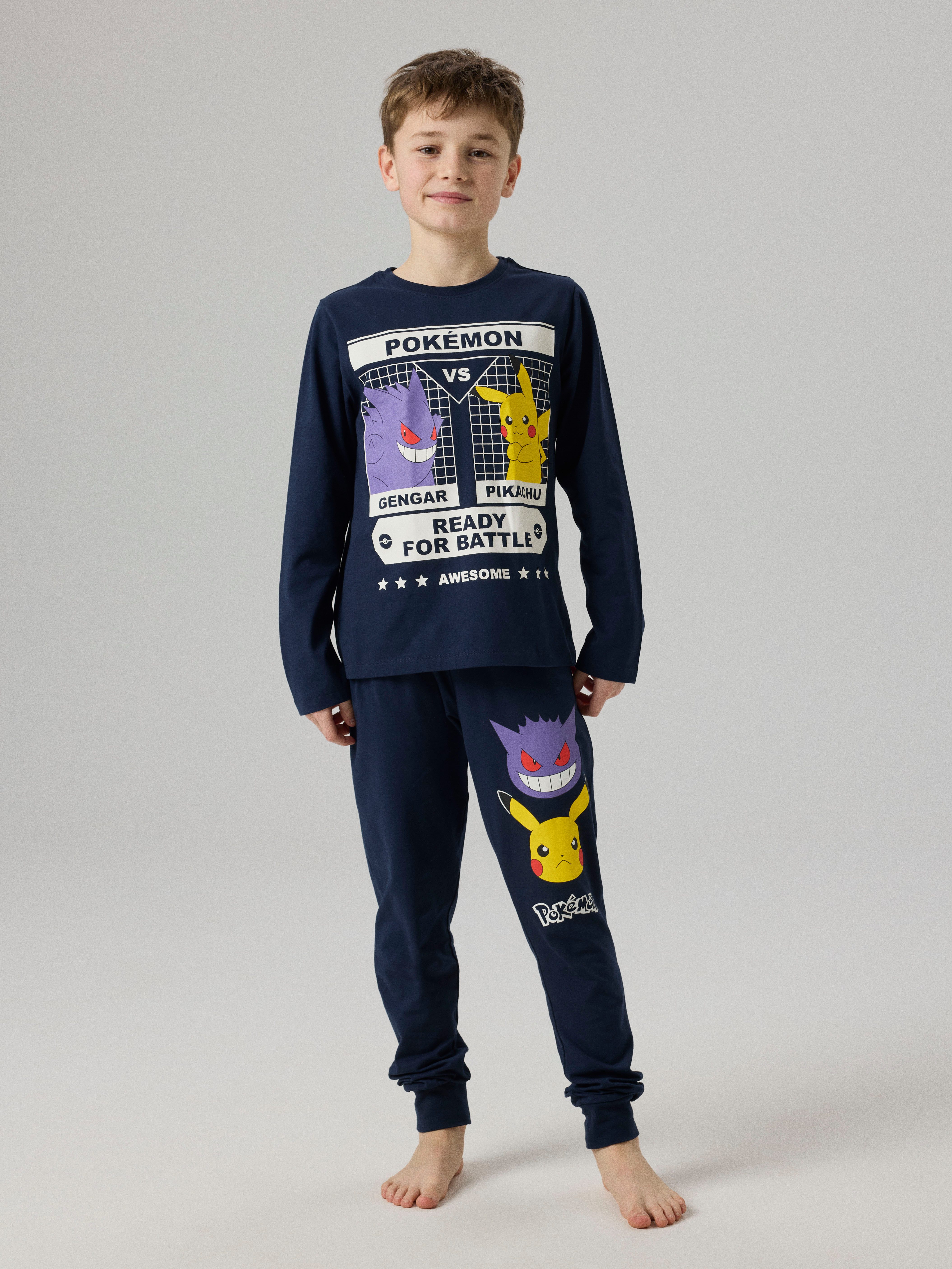 Name It Schlafanzug NKMSUX POKEMON LS NREG NIGHTSET NOOS SKY Baumwollmischung, mit Pokemon Druck