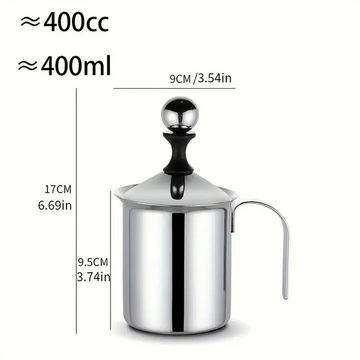 RefinedFlare Handmixer Manueller Milchaufschäumer mit Doppelschichtfilter für Kaffeezubehör