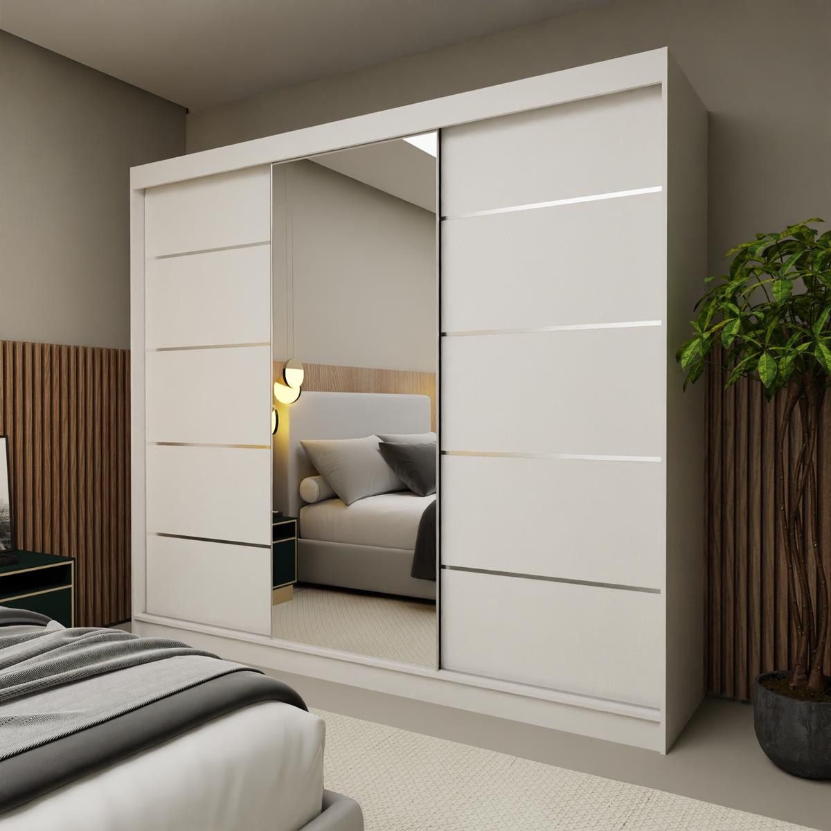 Compleo Schwebetürenschrank mit Spiegel 240 cm günstig online kaufen