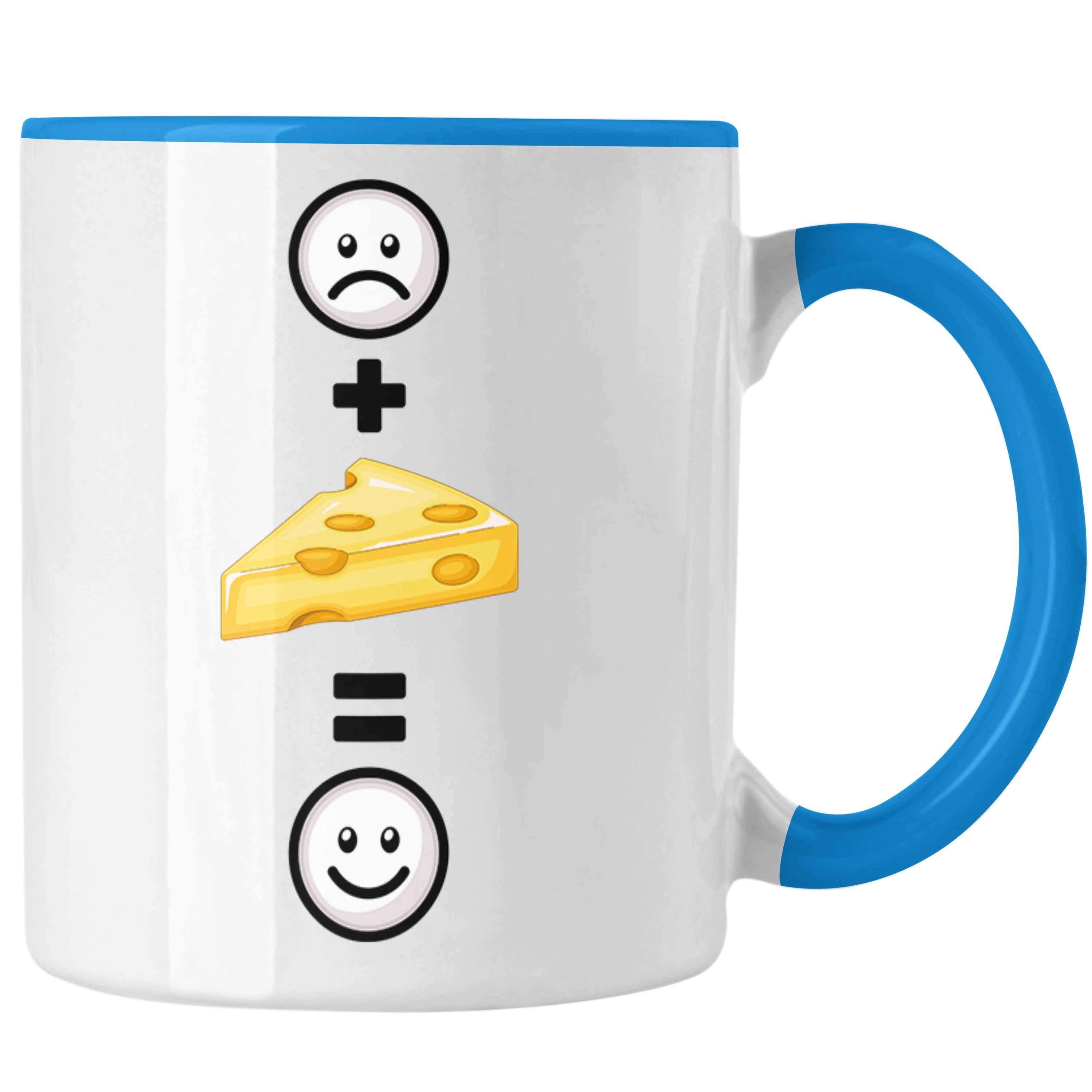 Trendation Tasse Käse Tasse Geschenk für Käse-Liebhaber Fans Lustige Geschenkidee :( Blau | Teetassen