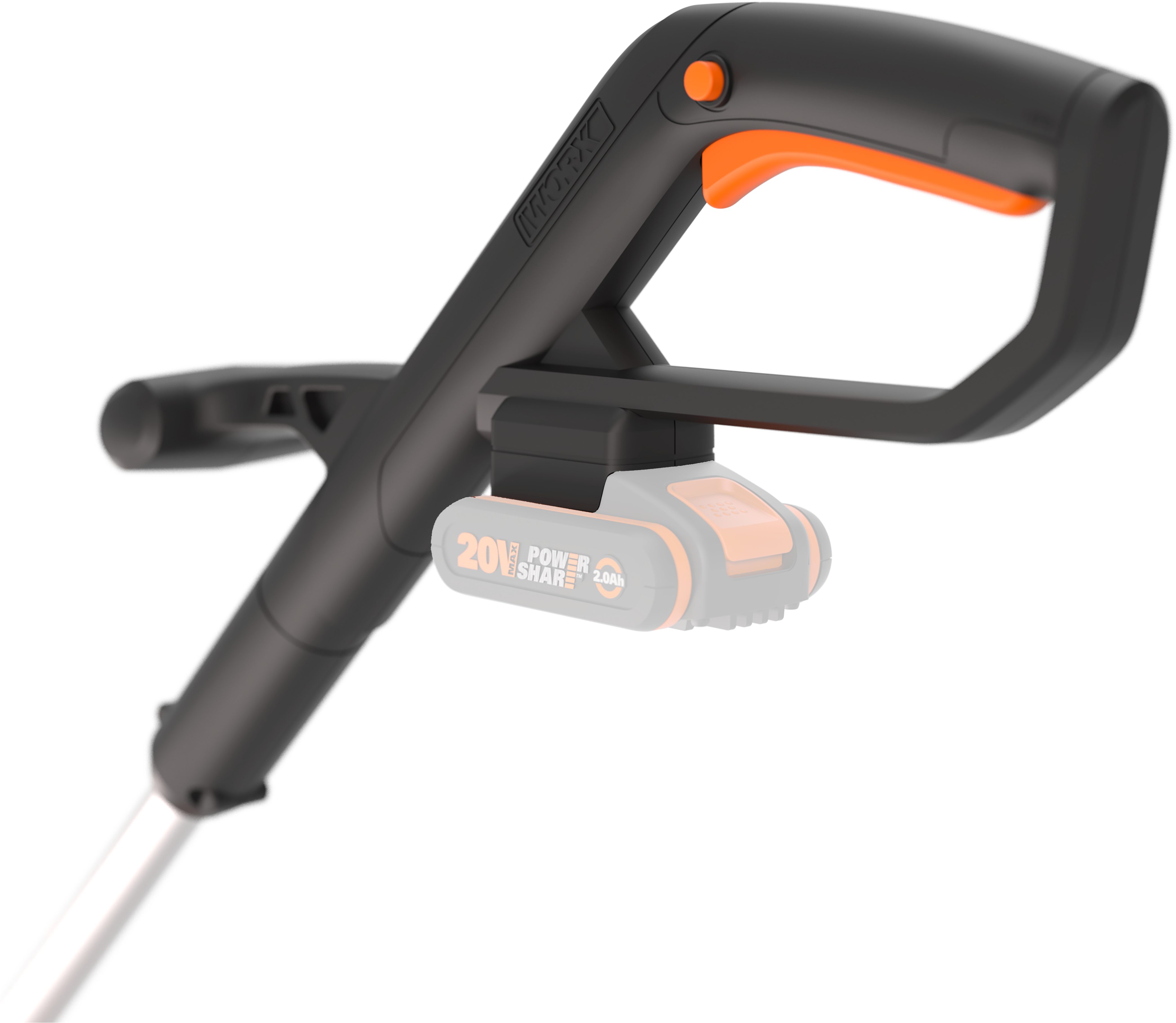 Worx Akku-Rasentrimmer WG157E.9, 25 cm Arbeitsbreite Faden, 2-in-1 Gerät, automatische Fadenverlängerung, ohne Akku und Ladegerät – Bild 5 von 5