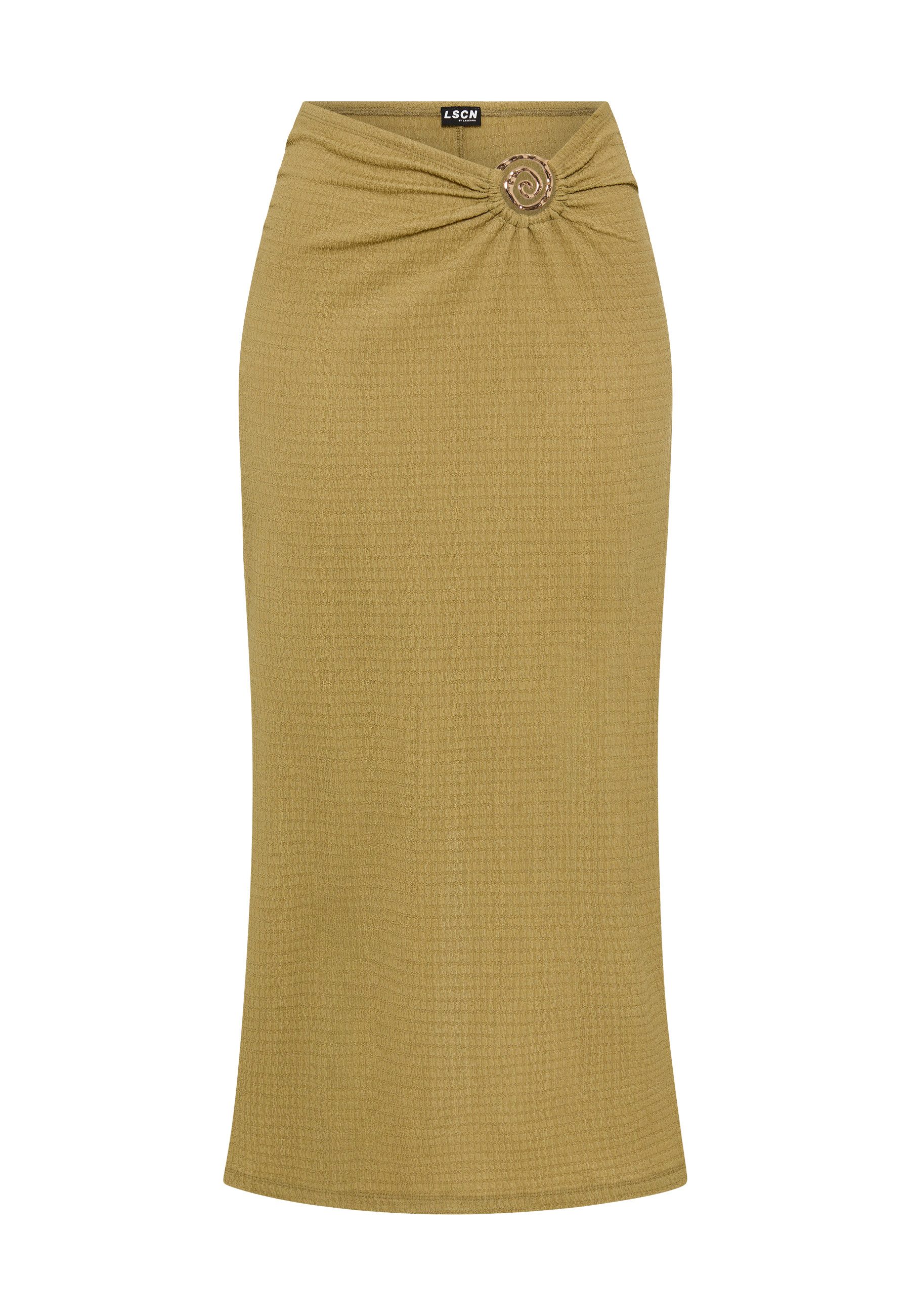 LSCN by LASCANA Maxirock aus weicher Crinkleware mit Zieraccessoire