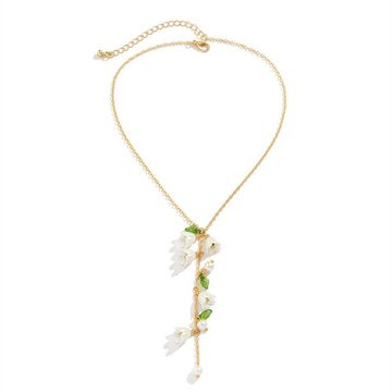 Fivejoy Choker Damen-Halskette, Blumen-Anhänger Kompakt-Halskette
