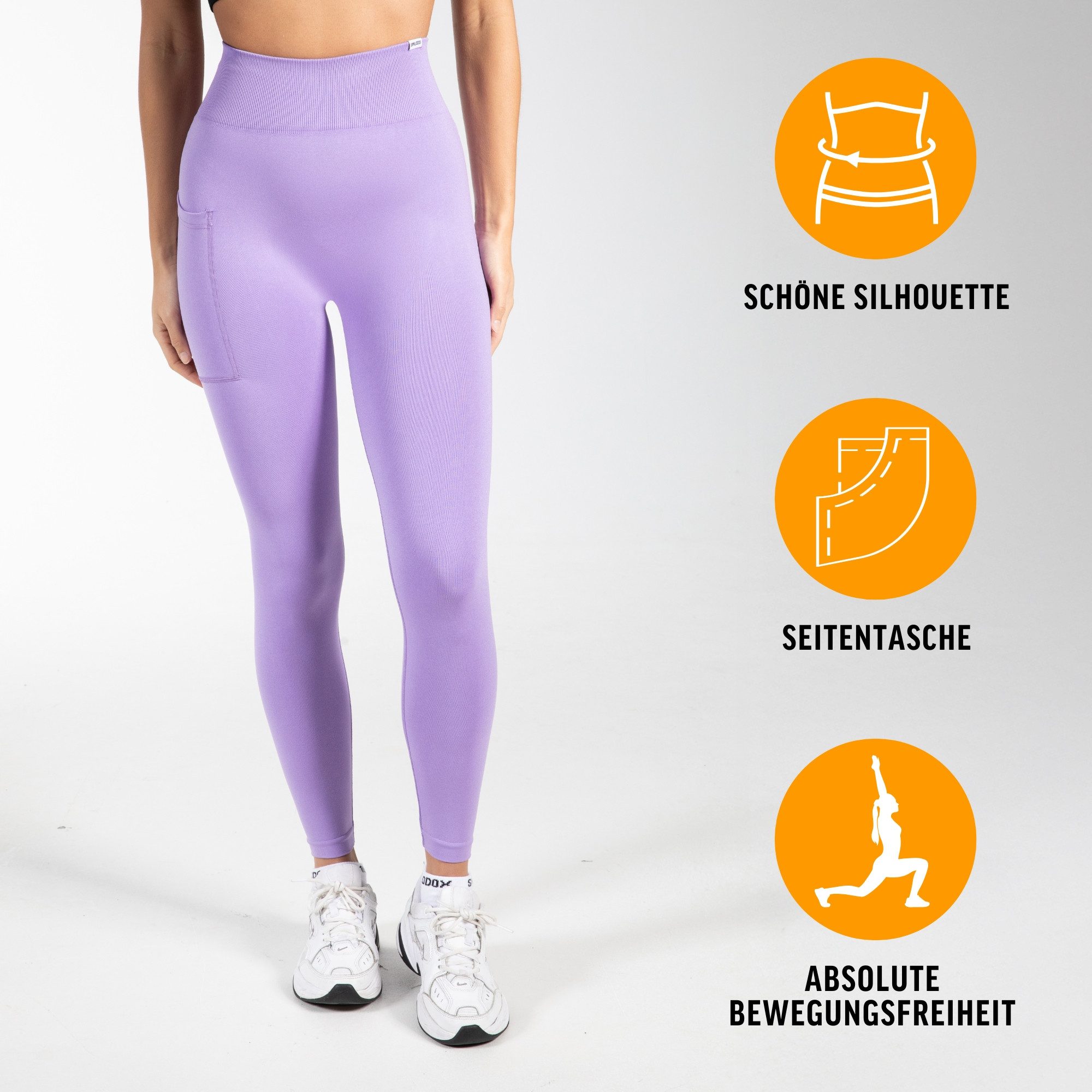 Smilodox Leggings Leggings Amaze Pro mit Scrunch & Seitentasche, High Waist Sporthose Mit Seitentasche, Seamless, Blickdicht, Figurformend