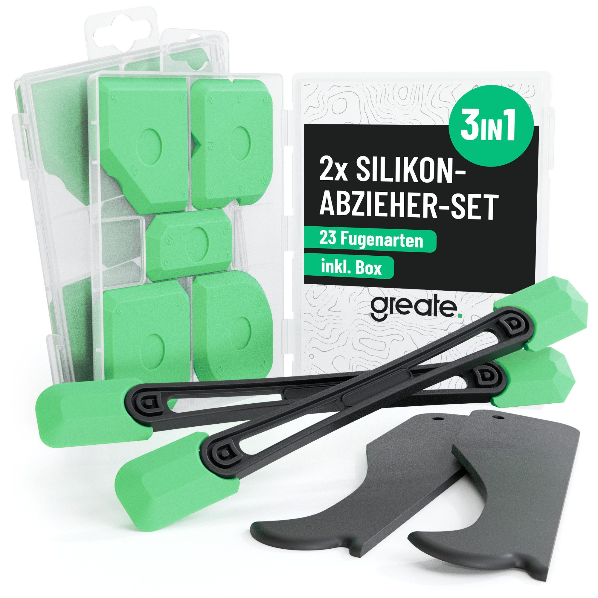 greate. Fugenspachtel 2x Silikon Abzieher Fugen Set 7-teilig - Fugenglätter Silikon (2-St) Macht präzises Glätten auch dort möglich, wo man sonst kaum hinkommt