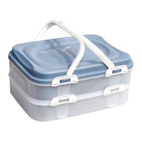 Centi Aufbewahrungsbox Partycontainer Transportbox Picknickbox Kuchenbox Muffinbox Blau (Stück, 1 St., Partycontainer), Kuchenhaube Lebensmittelbehälter Kombibox Lunchbox Lebensmittelbox