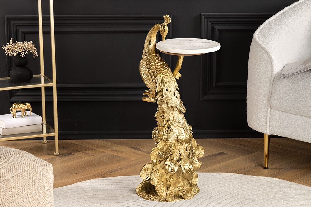 riess-ambiente Beistelltisch WILDLIFE PEACOCK 75cm gold günstig online kaufen