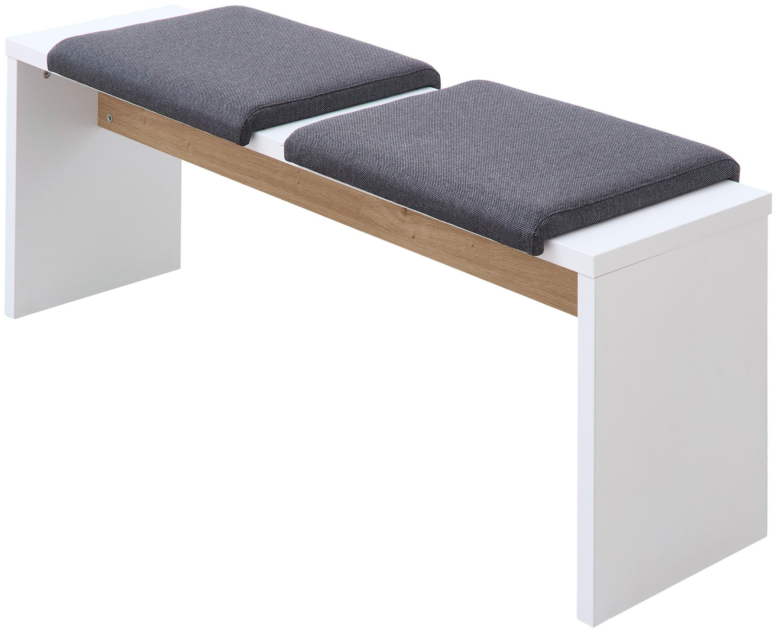 Innostyle Bank Bank Esszimmerbank MEMPHIS 130 cm Weiß mit 2 Klemmkissen