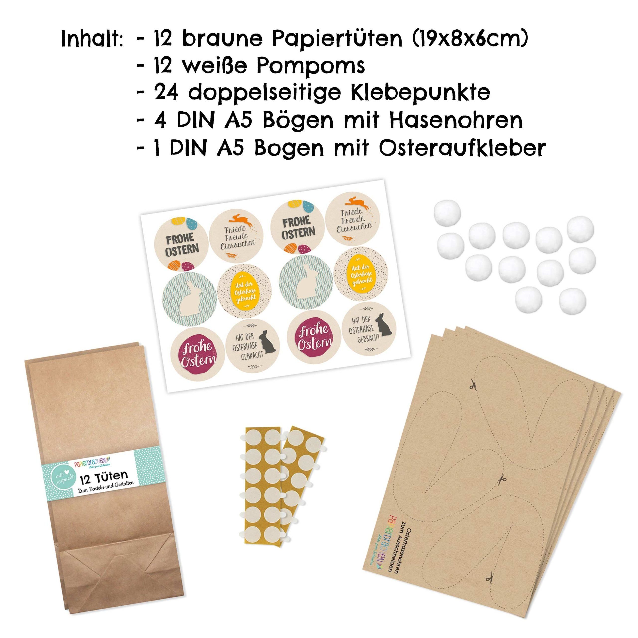 PAPIERDRACHEN Osternest 12 Osternester zum Basteln - Packpapier