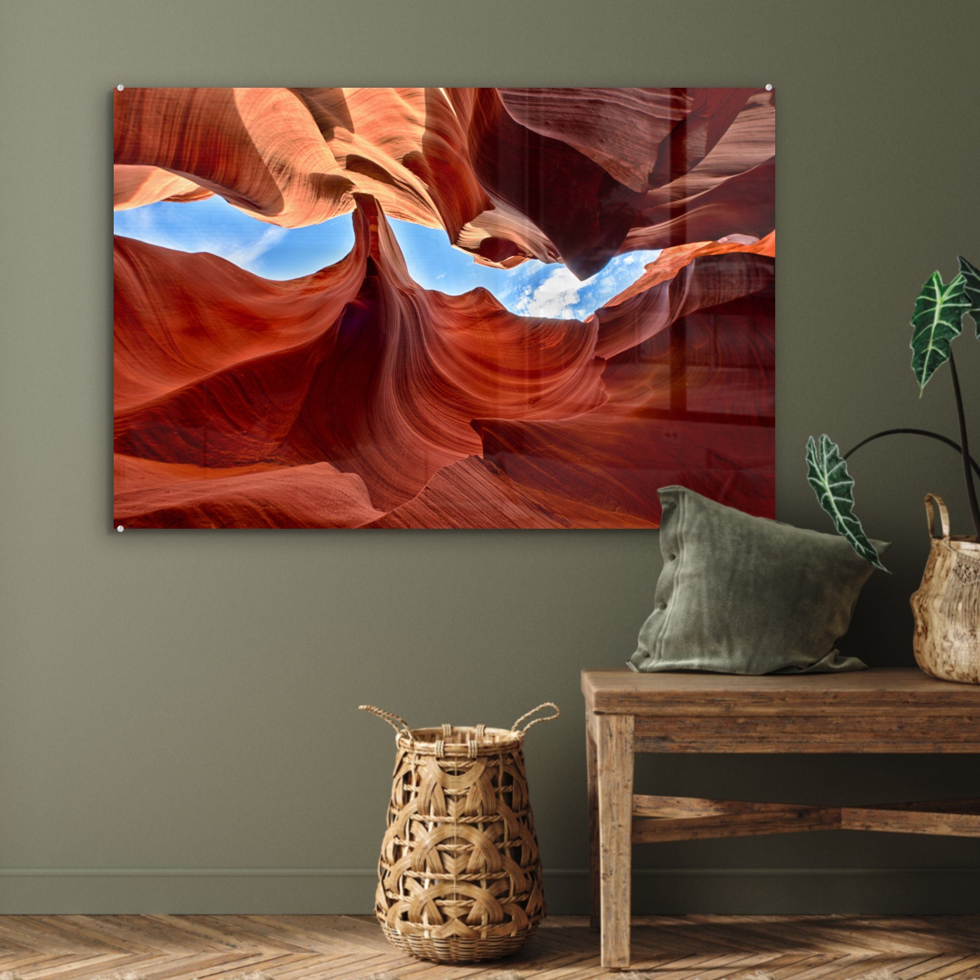 MuchoWow Antelope Schlafzimmer den (1 Canyon & des St), USA, Wohnzimmer in Acrylglasbild Felswände Acrylglasbilder