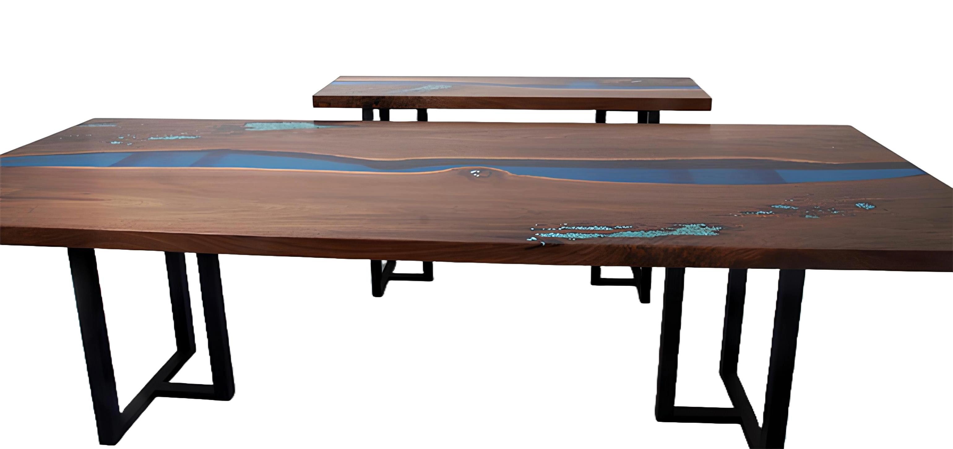 Xlmoebel Esstisch River Table aus massivem Holz mit Epoxidharzbeschichtung (1-St., Esstisch), Hergestellt in Europa
