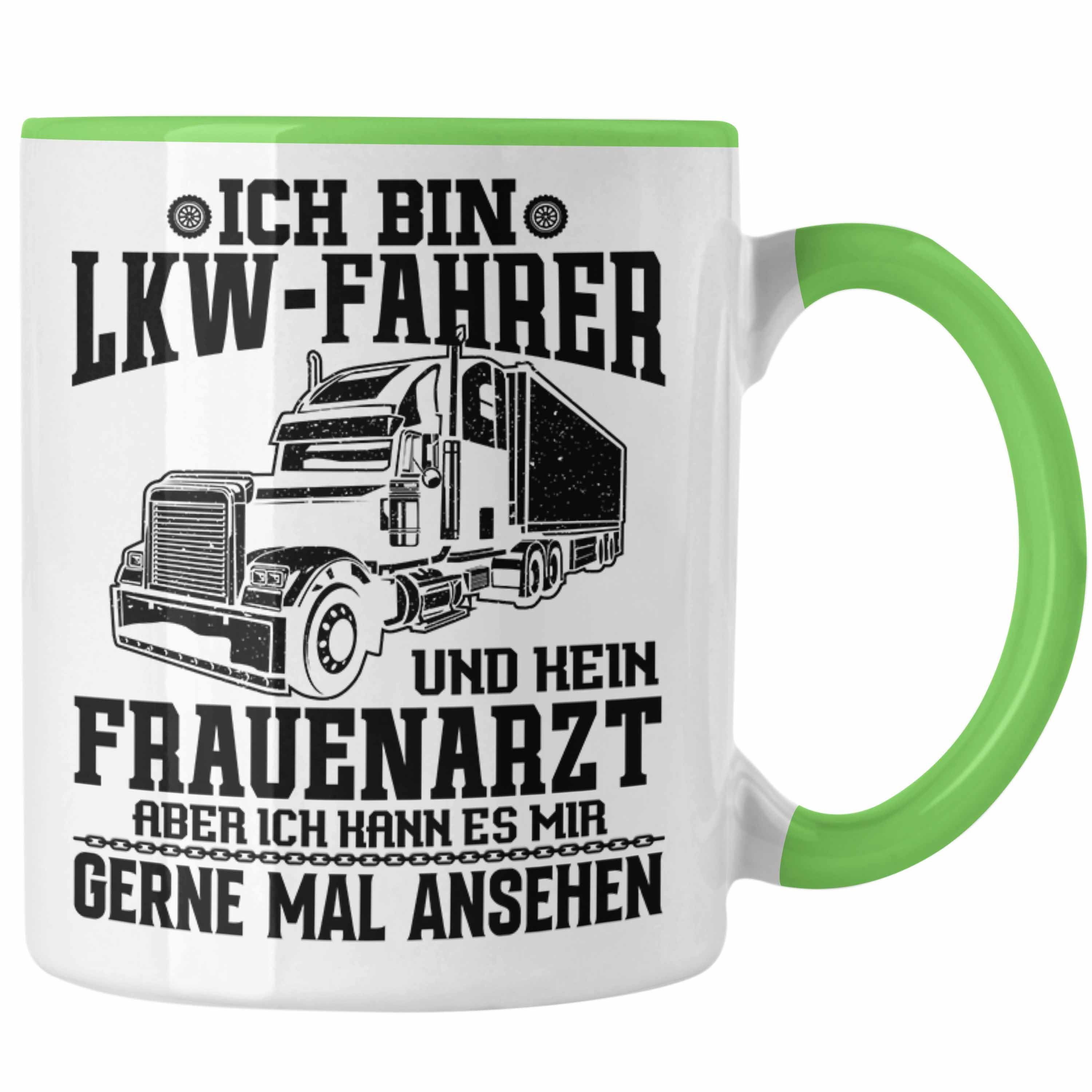Trendation Tasse LKW Fahren - Trendation Geschenk Männer Spruch Fahrer Tasse Grün LKW Lustiger für Geschenkidee