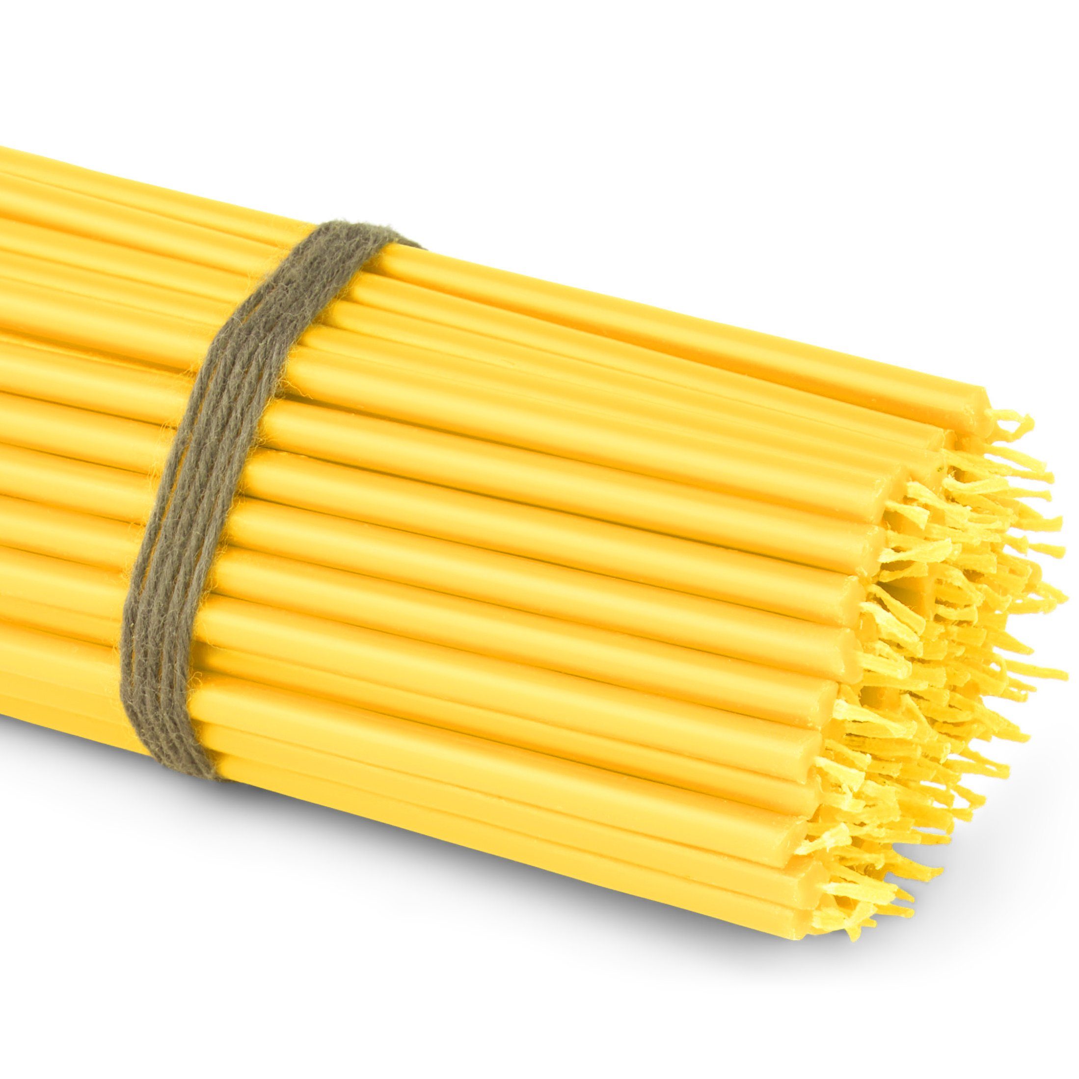 NKlaus Spitzkerze 100x Stabkerzen gelb Tropf- Rußfrei dünn L 16cm Op (100 Stück = ca. 400g)