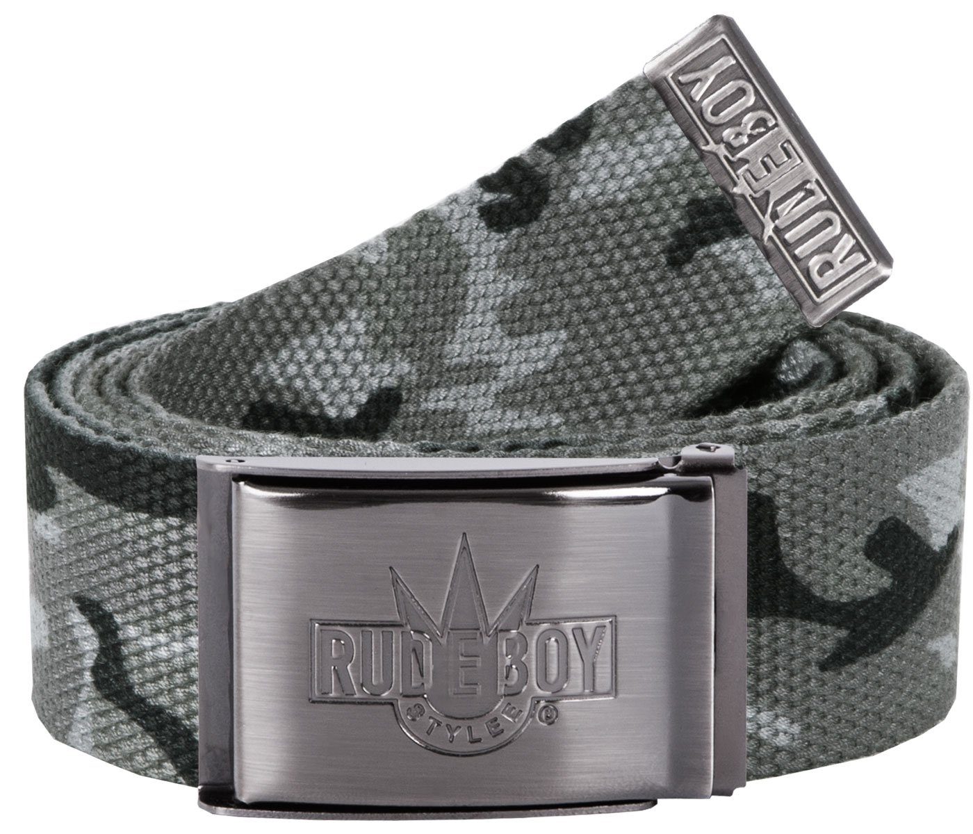 Rudeboy Stylee Koppelgürtel Stoffgürtel Unisex, Gürtelschnalle Matt, 4 cm breit, 120 cm lang individuell kürzbar