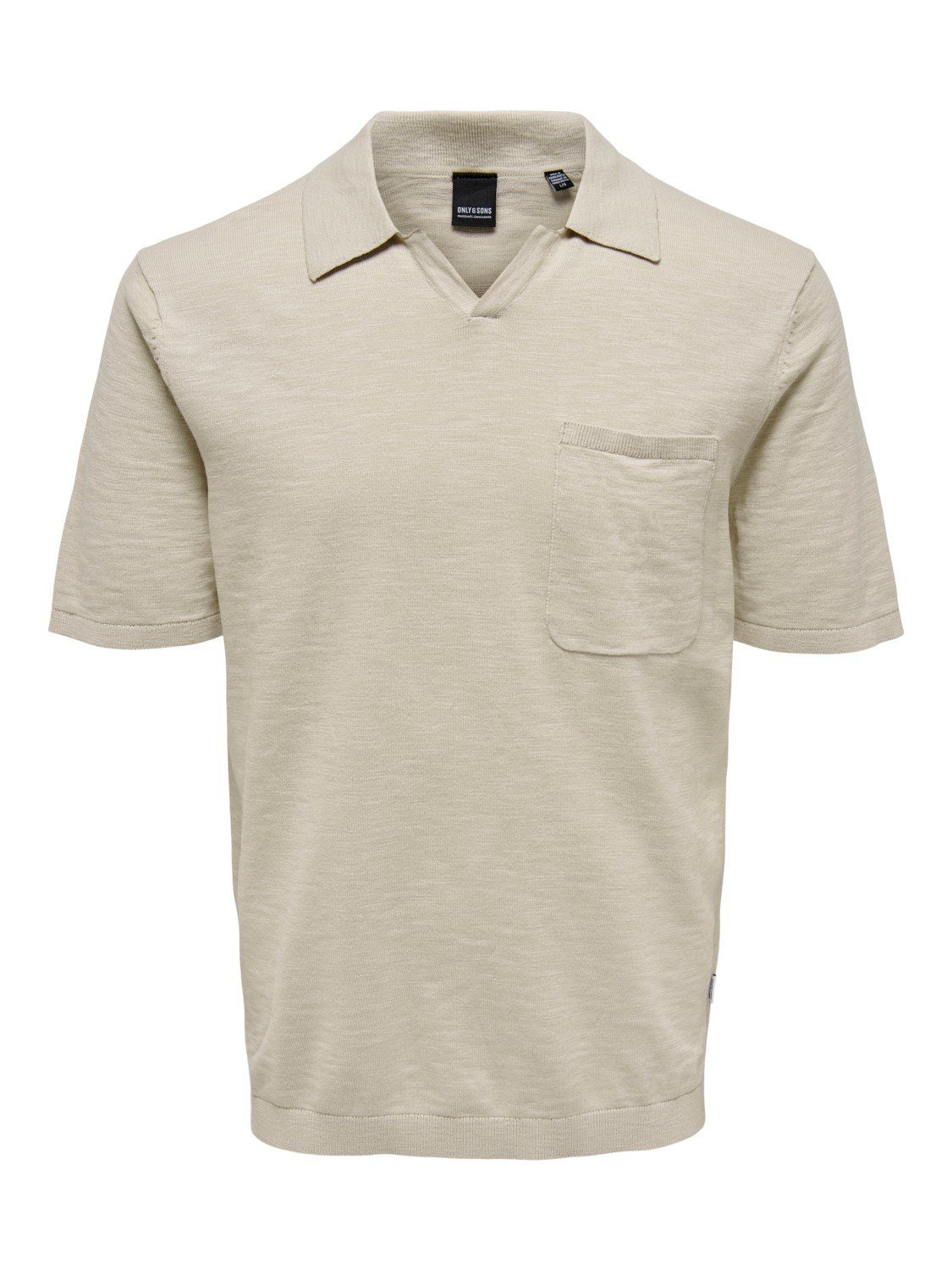 Einfarbiges ONSACE Poloshirt Shirt Baumwolle 5025 aus Hemd in ONLY & SONS Beige Kurzarm Polo
