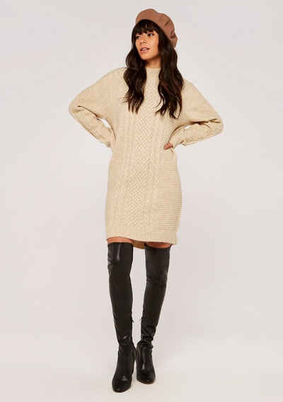 Apricot Strickkleid Cable Knit Dress (1-tlg) mit Zopfmuster