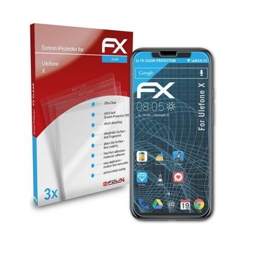 atFoliX Schutzfolie Displayschutz für Ulefone X, (3 Folien), Ultraklar und hartbeschichtet