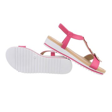 Ital-Design Damen Freizeit Riemchensandalette (86016986) Keilabsatz/Wedge Keilsandaletten in Pink