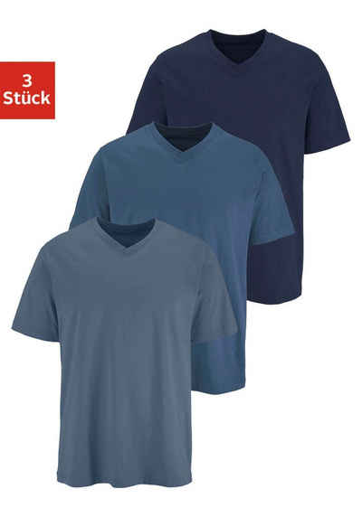 H.I.S Unterziehshirt (Packung, 3-St) mit V-Ausschnitt aus Baumwolle, Unterhemd, T-Shirt