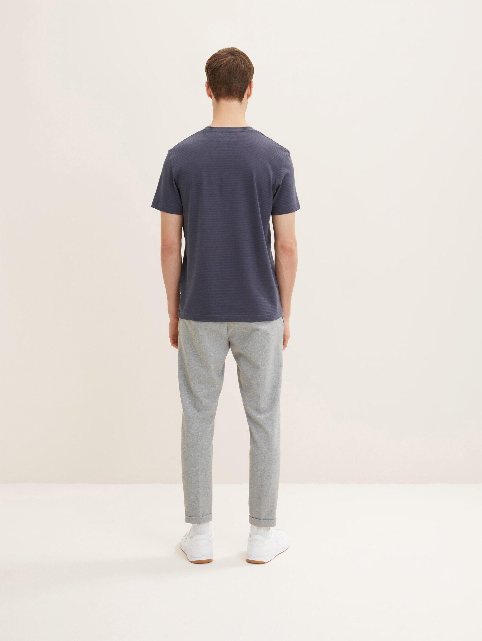 TAILOR TOM T-Shirt Gestreiftes Grey Blue T-Shirt