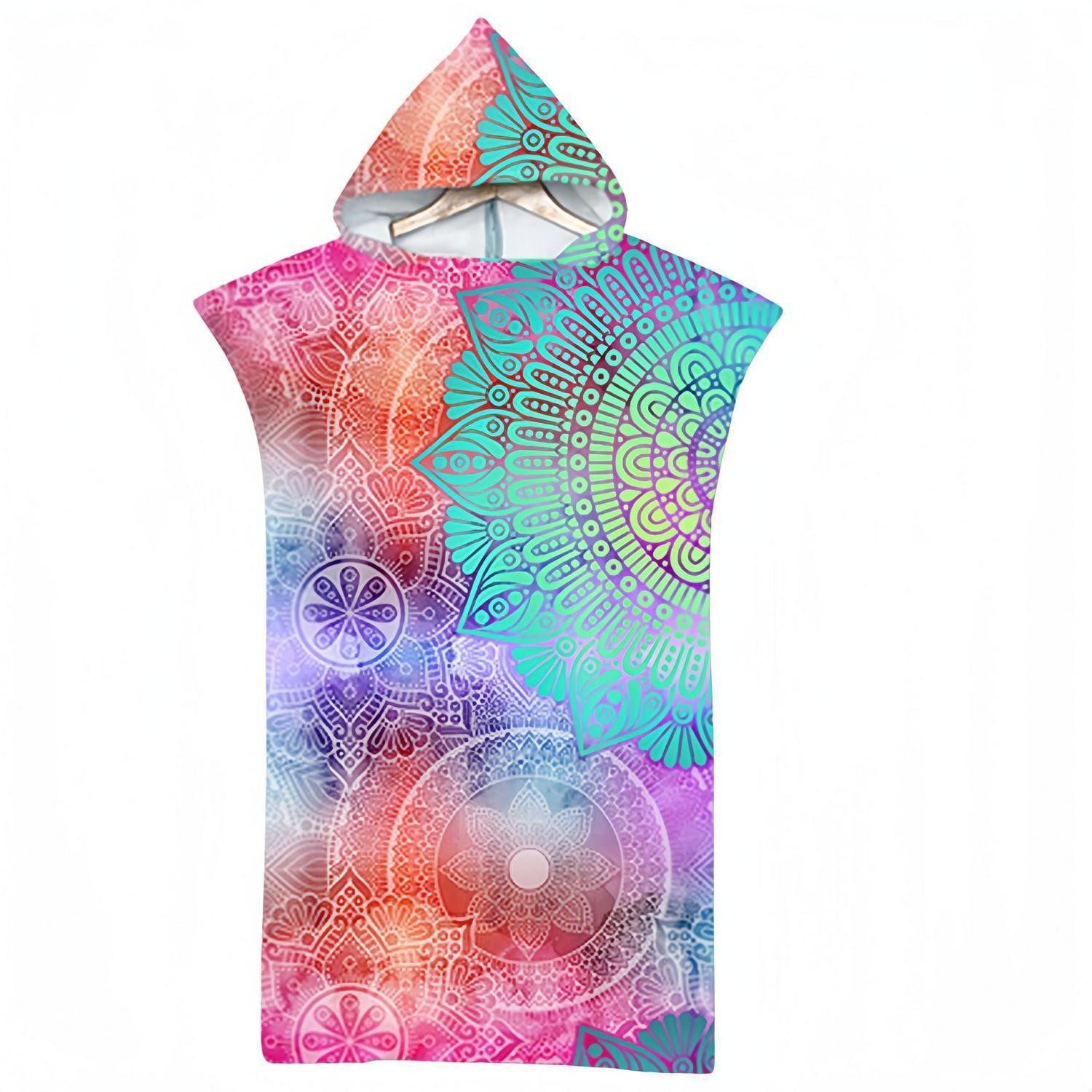 LuxusKollektion Badeponcho Surfponcho mit Kapuze bedruckt Einheitsgröße, Textil, Kapuze