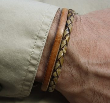 NAHLE Lederarmband Herren Leder Armband (1-tlg), aus Echtleder - mit Magnetverschluss für ein bequemes und sicheres verschließen