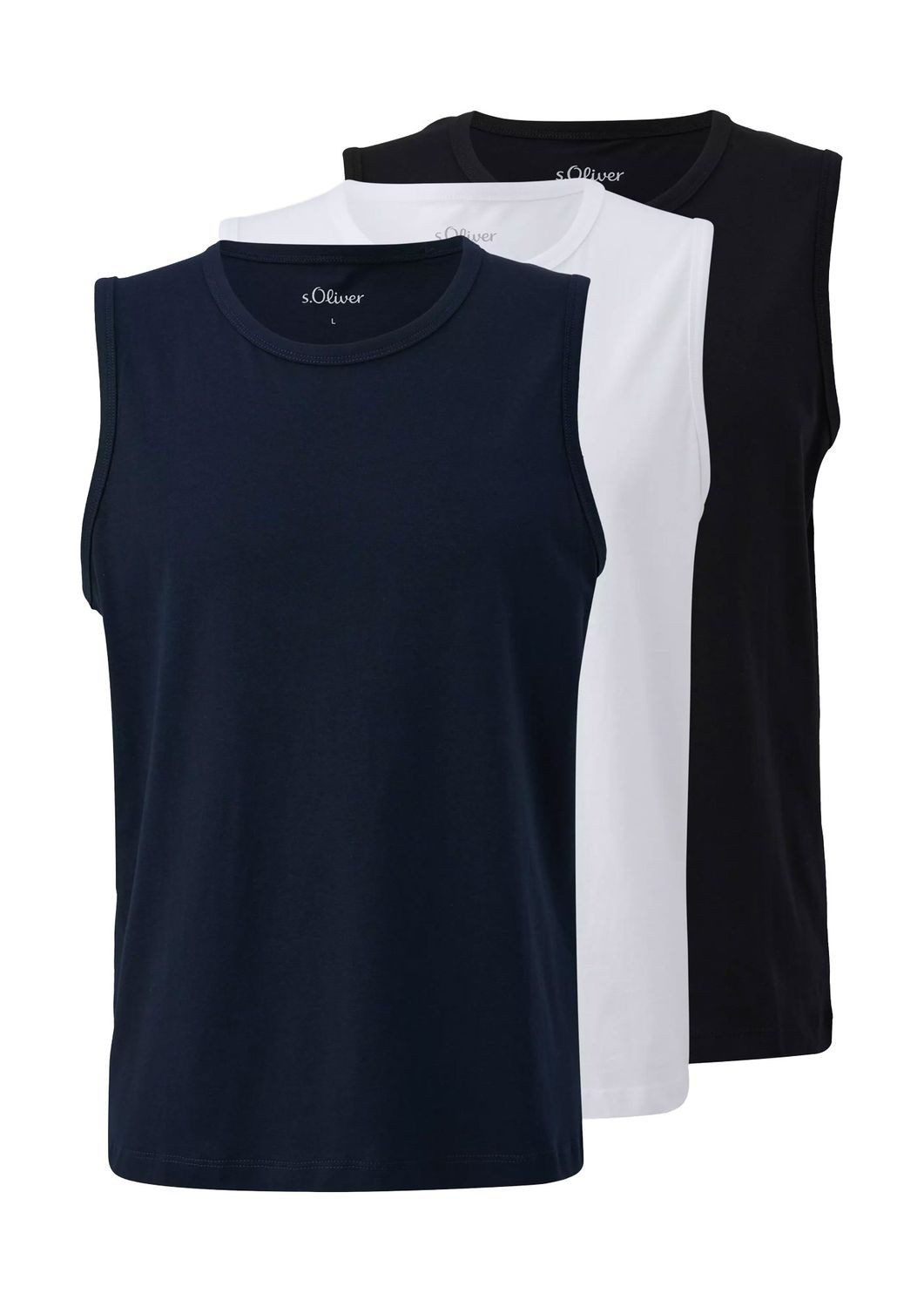 s.Oliver T-Shirt Rundhals-Ausschnitt, ärmellos, 3er Set günstig online kaufen