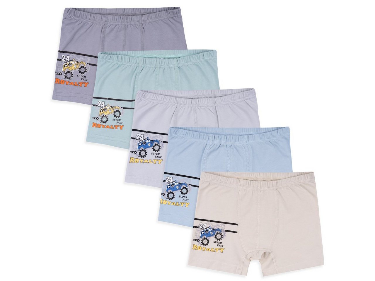 LOREZA Boxershorts 5er Set Jungen Boxershorts - Rallye - Bunt (Spar-Packung, 5-St)
