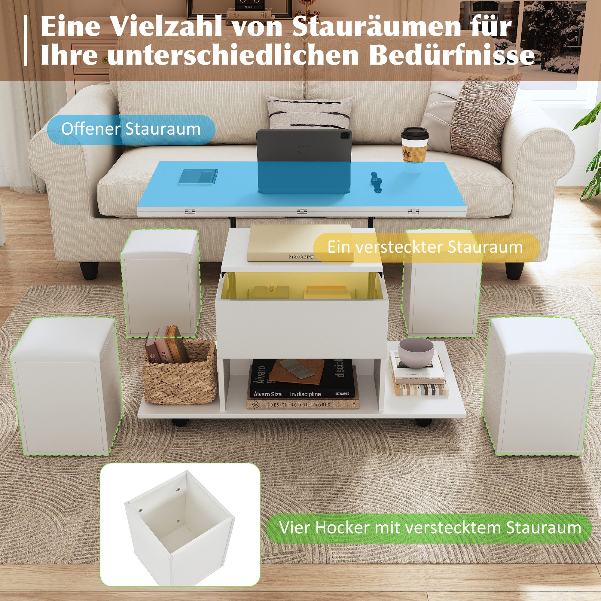 HAUSS SPOLE Couchtisch Anhebbarer Couchtisch – günstig online kaufen