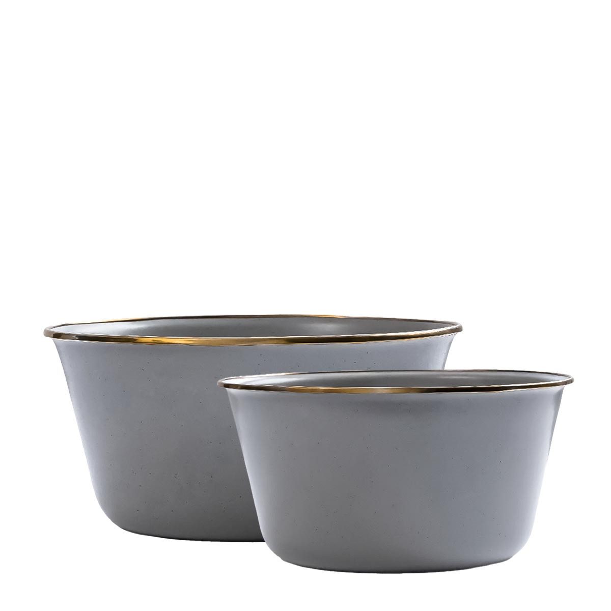 Barebones Rührschüssel "Emaille" 2er Set Mixing Bowl Schüssel Camping Outdoor slate grey, Metall, (2 tlg. Set, 2-tlg), 2 Emaille Schüsseln im Set, 3L & 5L Vintage Retro Design