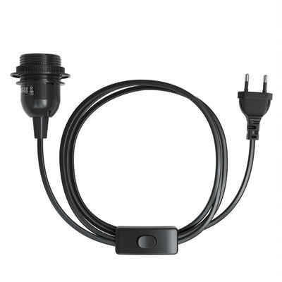 EAZY CASE Lampenfassung E27 Lampensockel mit Schalter und Kabel 5m, E27 Fassung Schalter Lampen Kabel Netzstecker Lampenaufhängung Schwarz