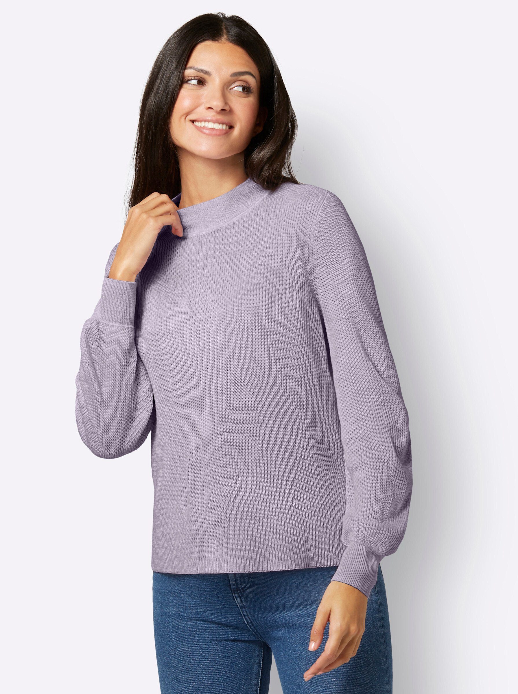 Sieh an! Strickpullover Stehkragenpullover