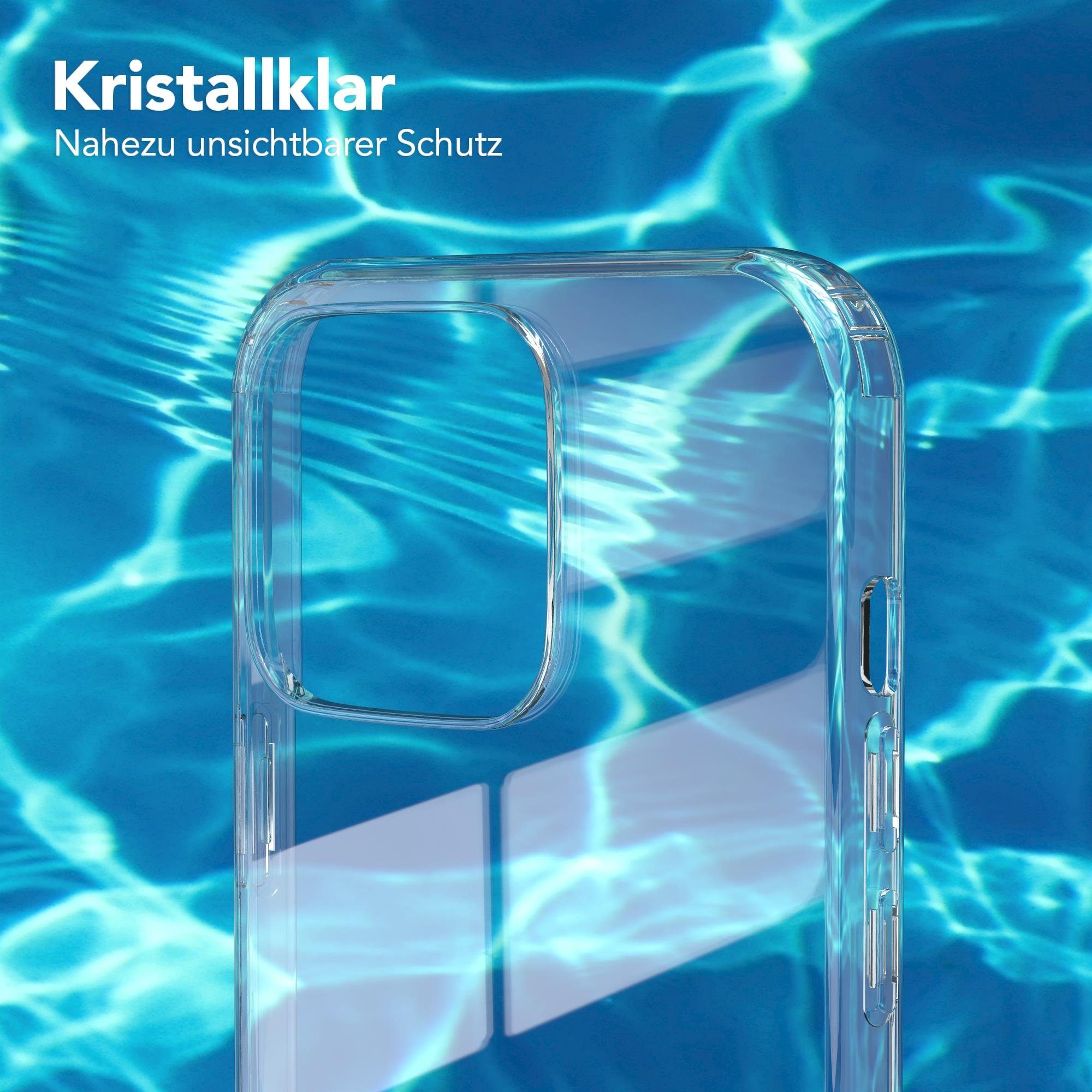 EAZY CASE Handyhülle Crystal Clear Case für Apple iPhone 13 Pro 6,1 Zoll, Schutzhülle Kameraschutz Silikonhülle Transparent Handyhülle Slimcover