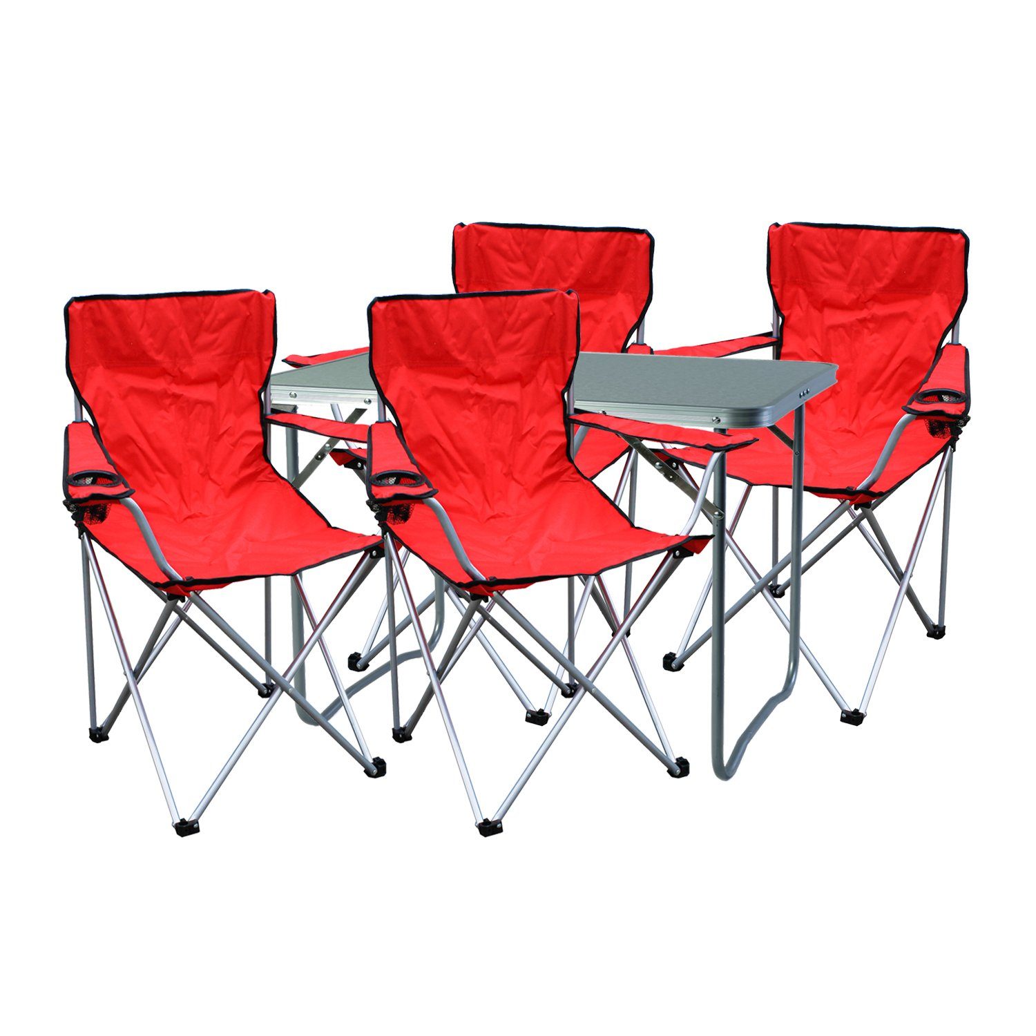 Mojawo Essgruppe 5-teiliges Campingmöbel Set rot günstig online kaufen