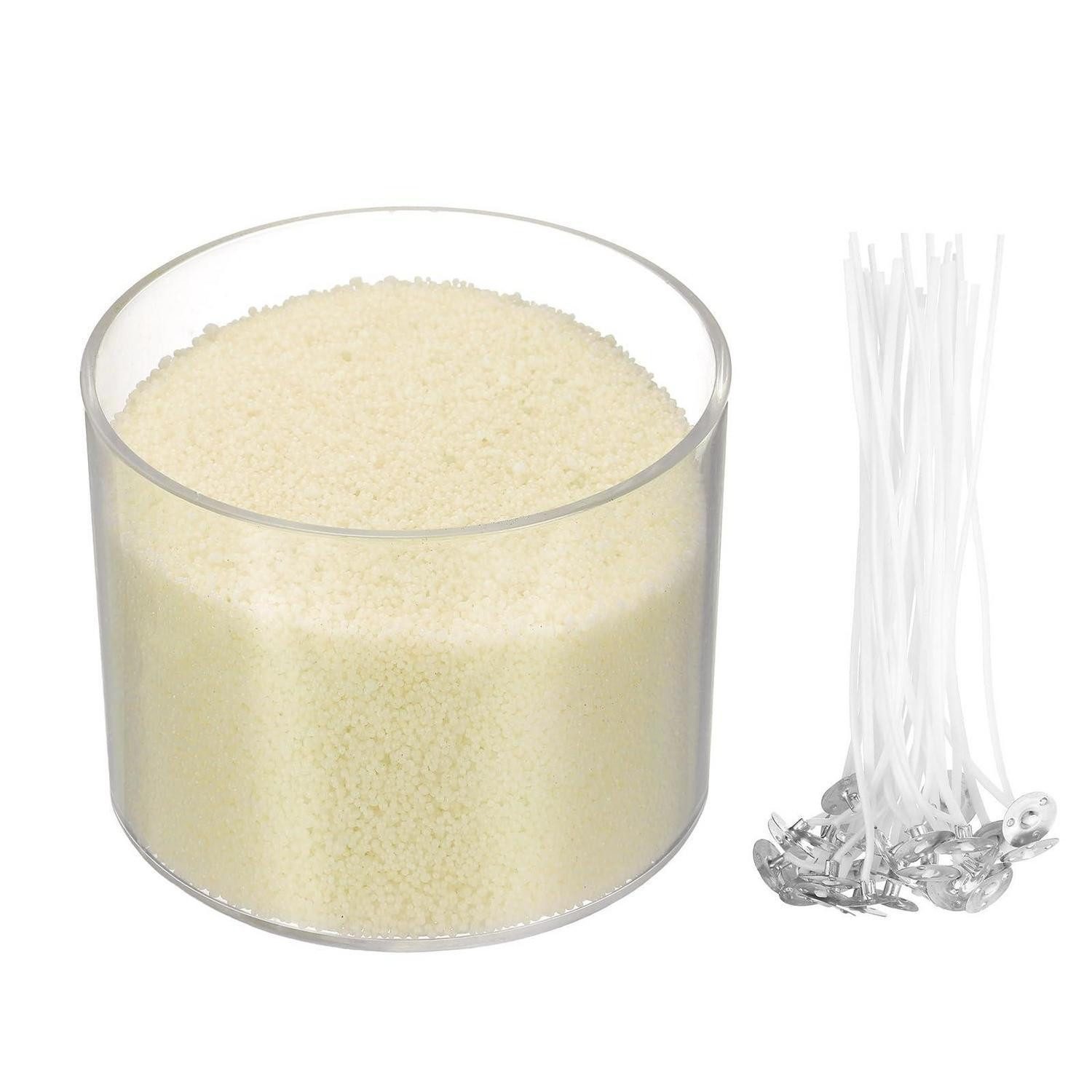 LuxusKollektion Duftkerze Kerzenwachs Perlen Beige 600g 50 Dochte
