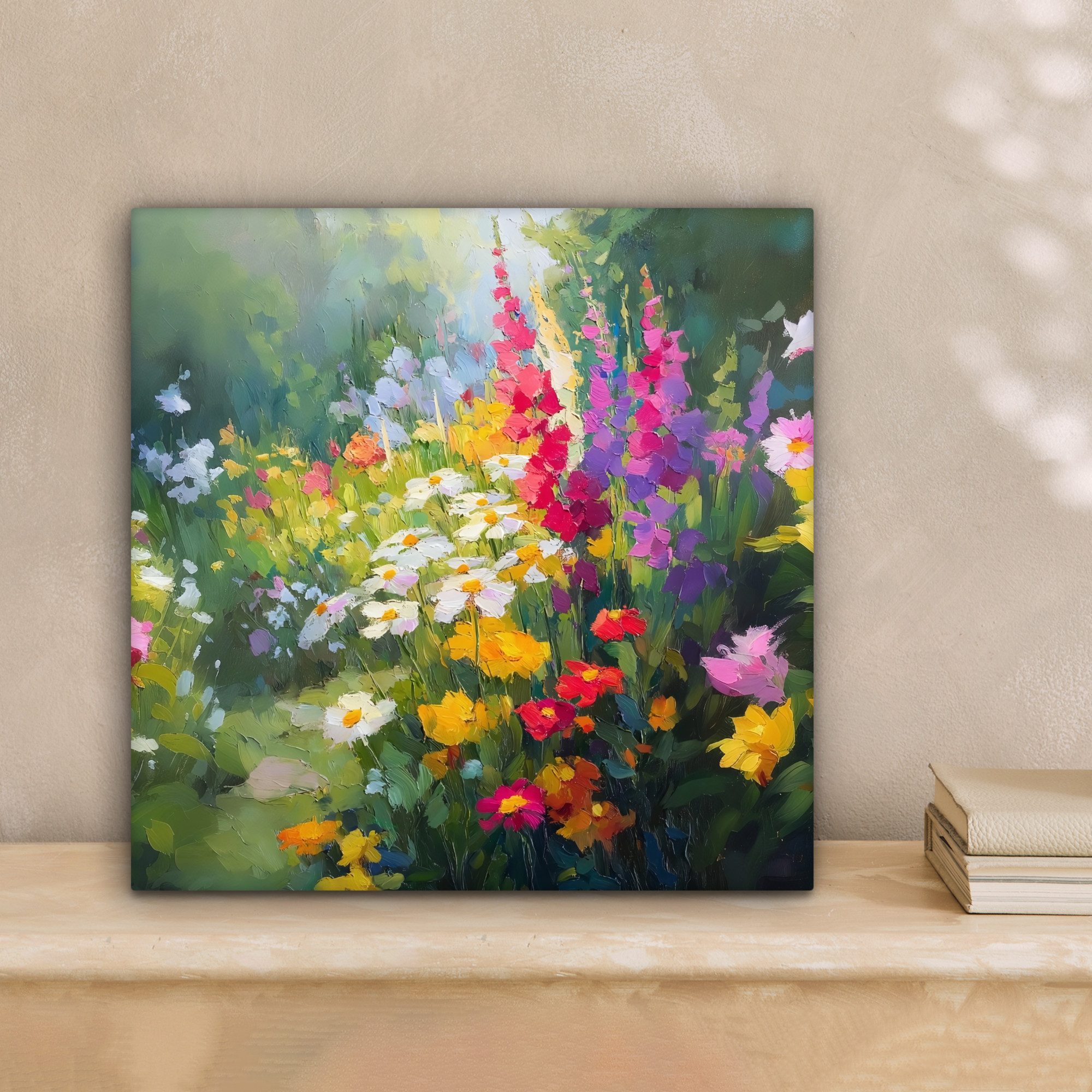 OneMillionCanvasses® Leinwandbild Sommergarten - Atmosphärisch - Blumen, Fo günstig online kaufen
