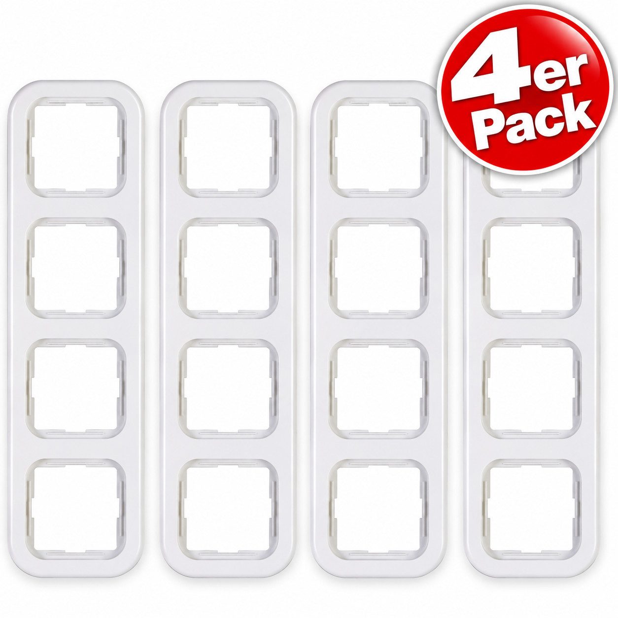 Kopp Aufputz-Steckdose 4 Stück 4-Fach Abdeckrahmen Aufputz Schalter Steckdose Gehäuse Aufputz, Schalterrahmen Steckdosenrahmen Rahmen Schalter Steckdose Unterputz
