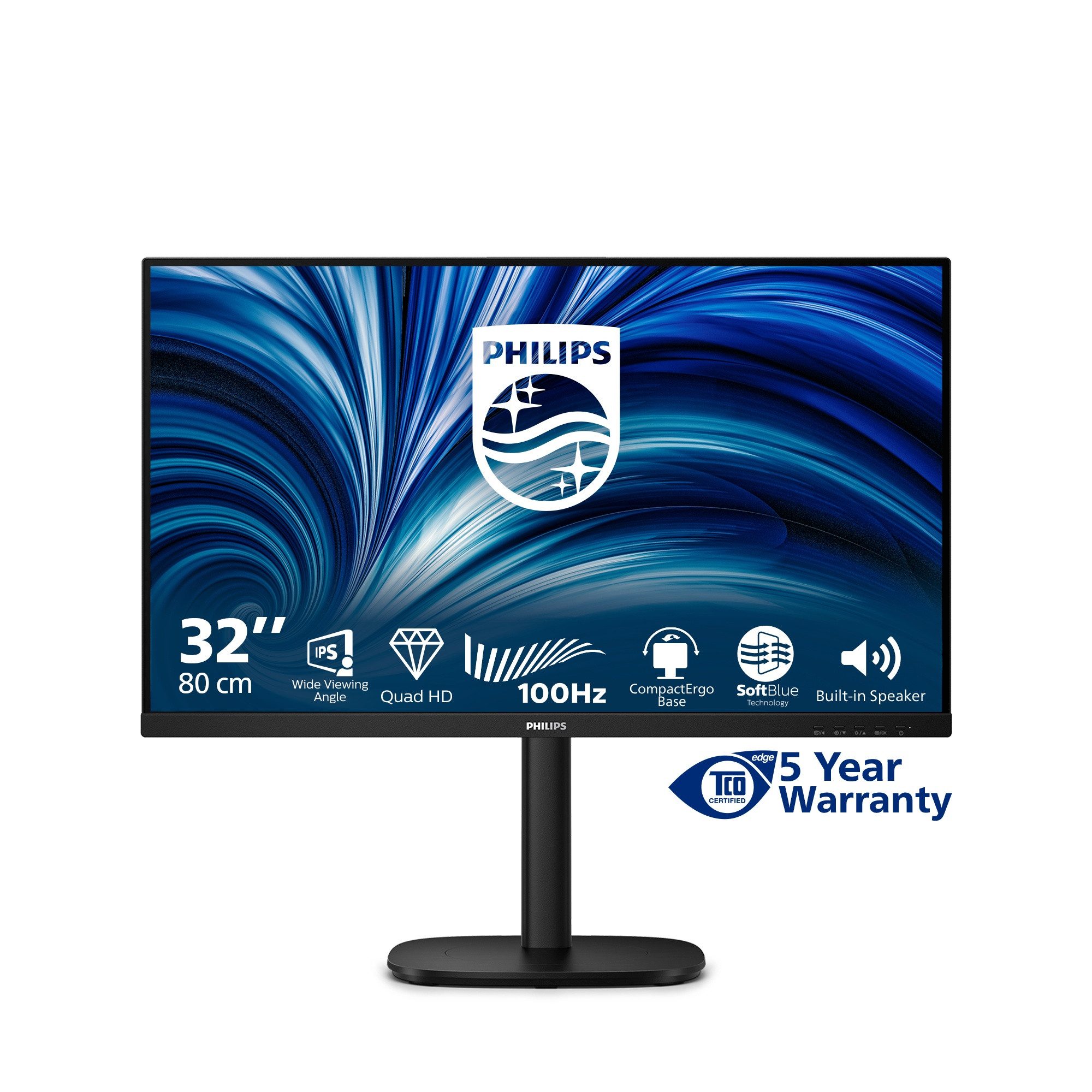 Philips 32B2N3500/00 TFT-Monitor (80 cm/31.5 ", 2560 x 1440 px, QHD, 4 ms Reaktionszeit, 100 Hz, VA LCD)